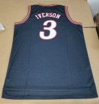 Maillot de Basket #3 Iverson 76ers 2001 Finals Noir print